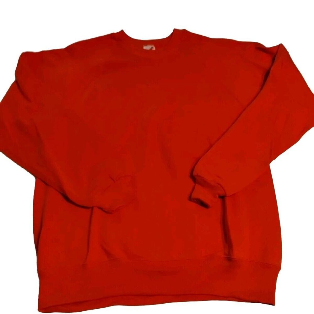 vintage jerzees sweatshirt blank new with tags large USA Orange